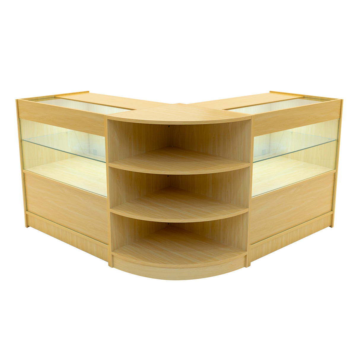 Conjunto de Balcões Comerciais com Luz LED "ANDROMEDA" LM60+ 2x C900 – cor Maple