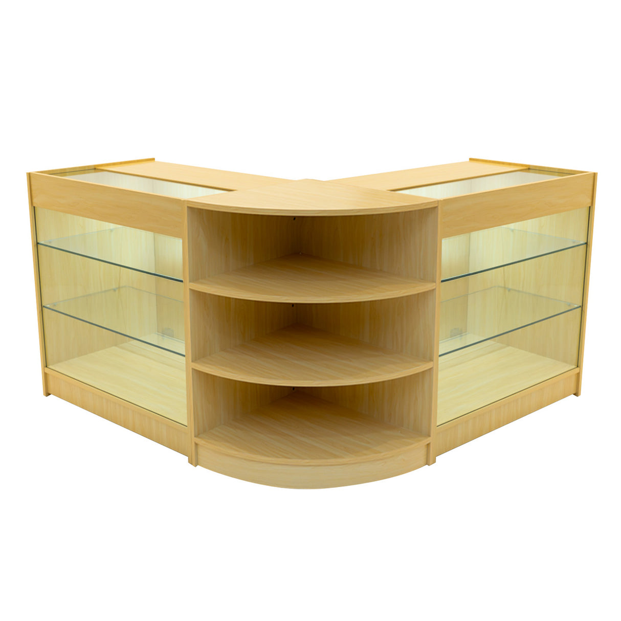 Conjunto de Balcões Comerciais com Luz LED "APOLLO" LM60+ 2x K900 – cor Maple