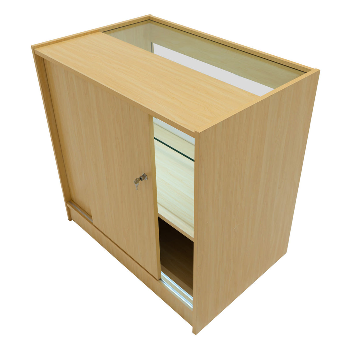 Conjunto de Balcões Comerciais com Luz LED "PHOENIX" CM60 + 2xC900 + TB60 – cor Maple