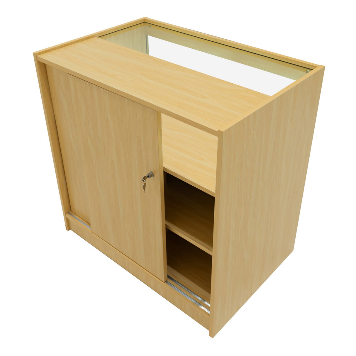 Conjunto de Balcões Comerciais com Luz LED "GRAVITY" CM60 + B900 + C900 + TB60 – cor Maple