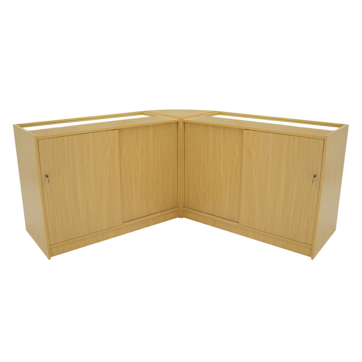 Conjunto de Balcões Comerciais com Luz LED "IRIS" CM60+ 2x B1200 – cor Maple