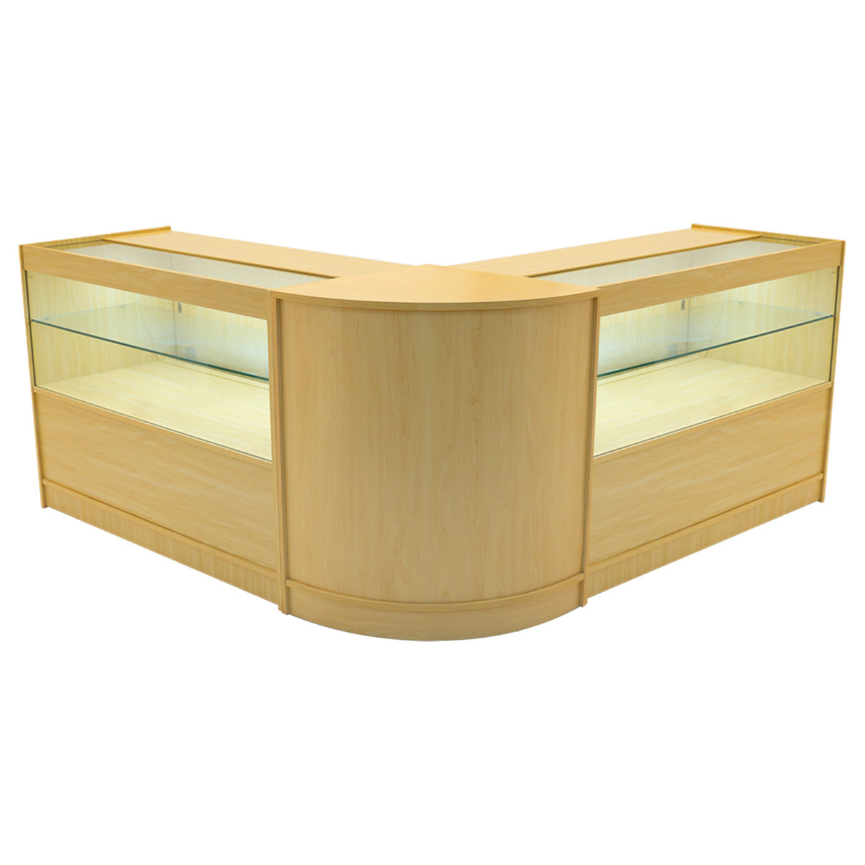 Conjunto de Balcões Comerciais com Luz LED "SELENE" CM60+ 2x C1200 – cor Maple