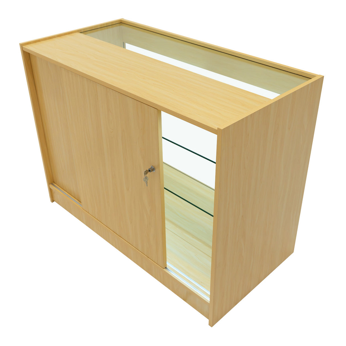 Conjunto de Balcões Comerciais com Luz LED "HERA" CM60 + K1200 + C1200 – cor Maple