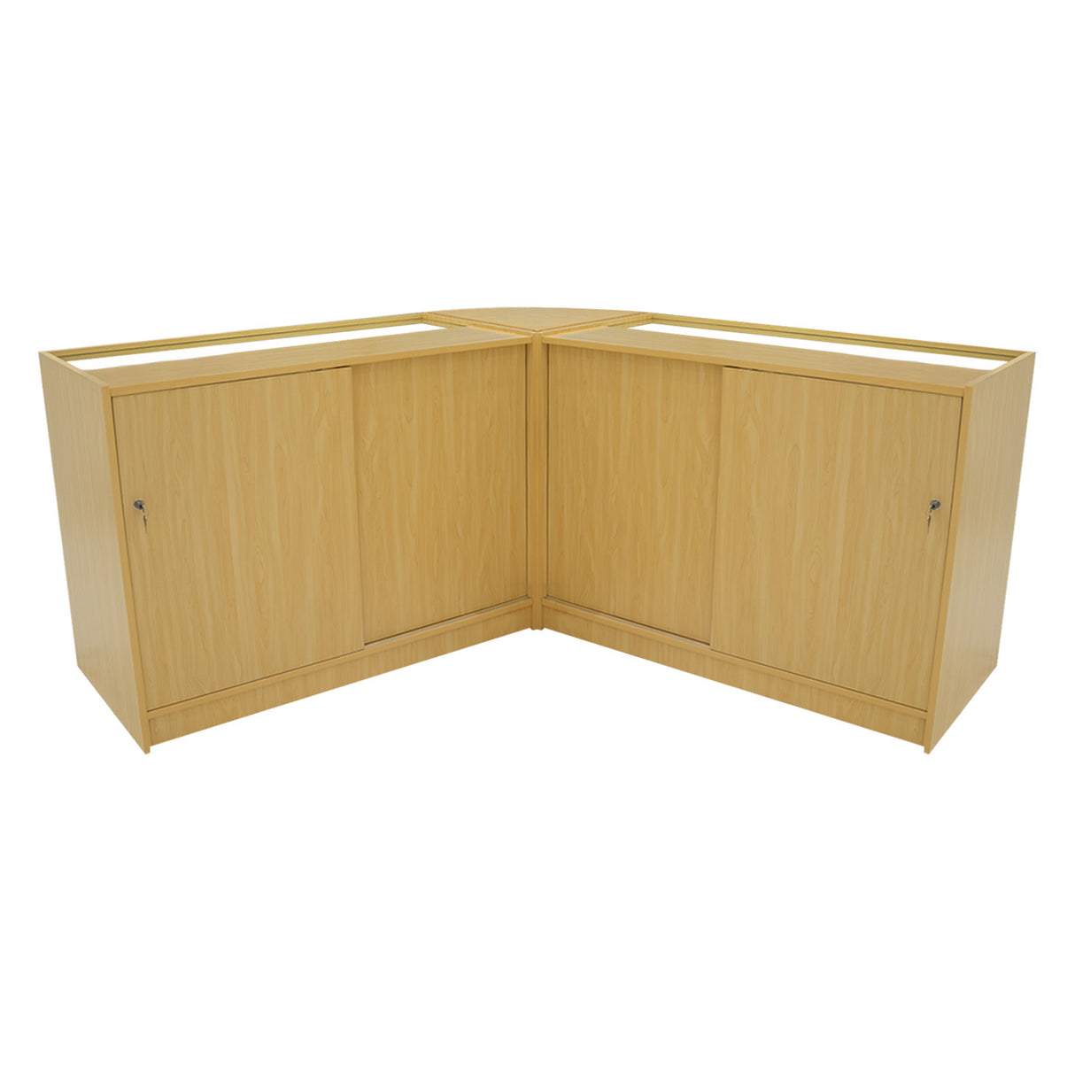 Conjunto de Balcões Comerciais com Luz LED "HERA" CM60 + K1200 + C1200 – cor Maple