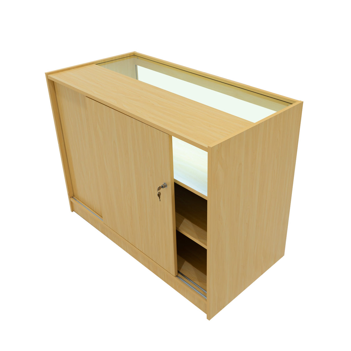 Conjunto de Balcões Comerciais com Luz LED "THESEUS" LM60+ 2x B1200 – cor Maple