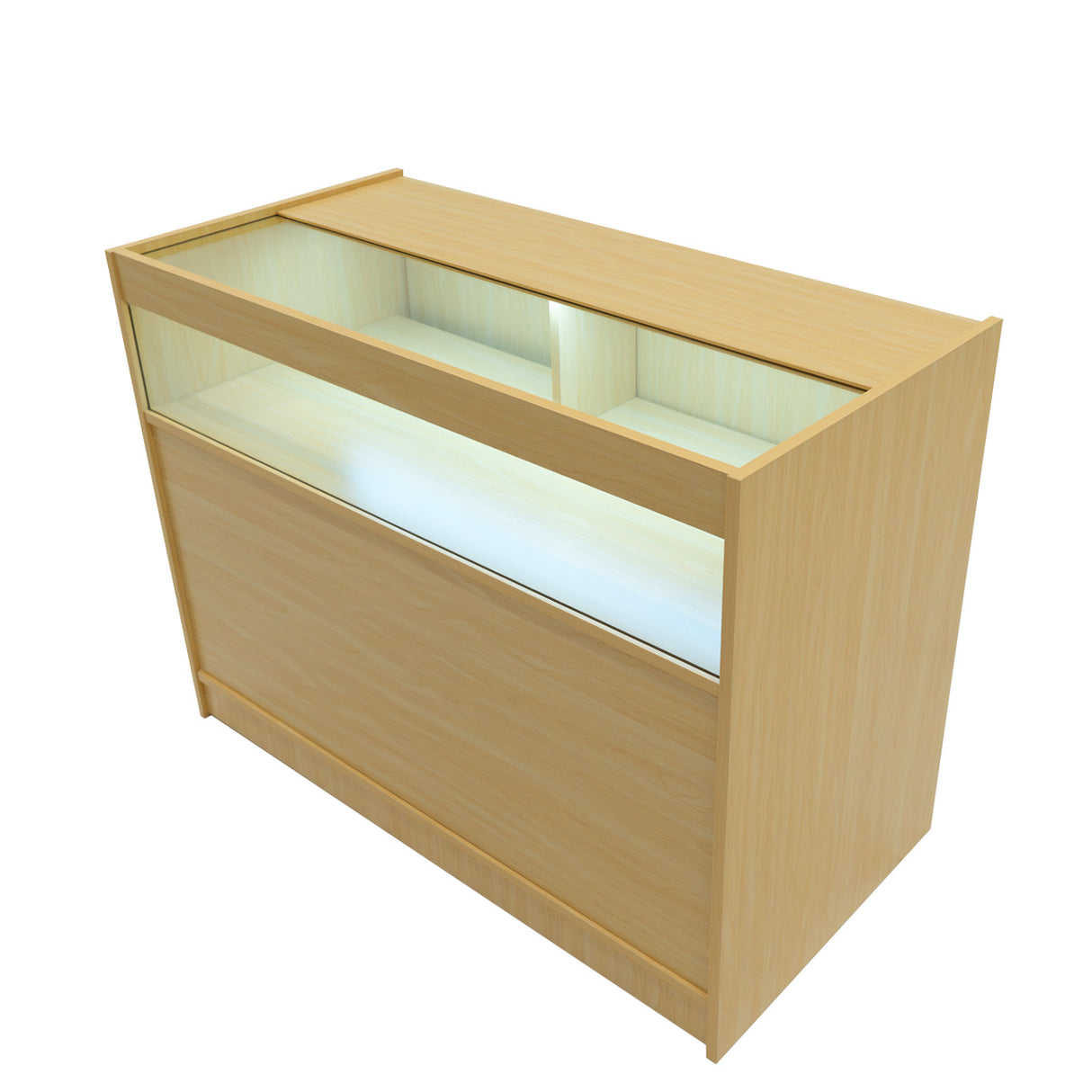 Conjunto de Balcões Comerciais com Luz LED "THESEUS" LM60+ 2x B1200 – cor Maple