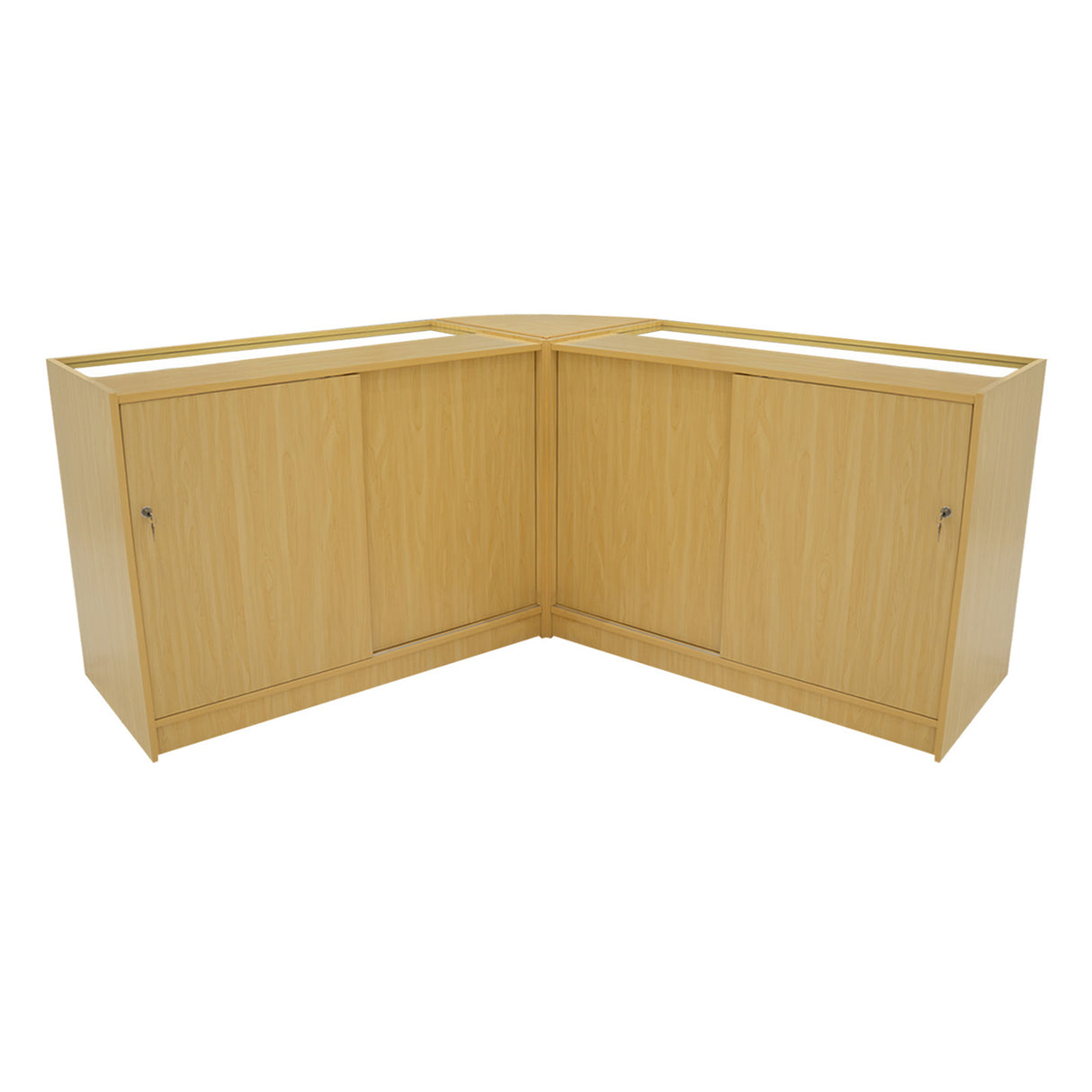 Conjunto de Balcões Comerciais com Luz LED "HARMONIA" LM60 + B1200 + C1200 – cor Maple