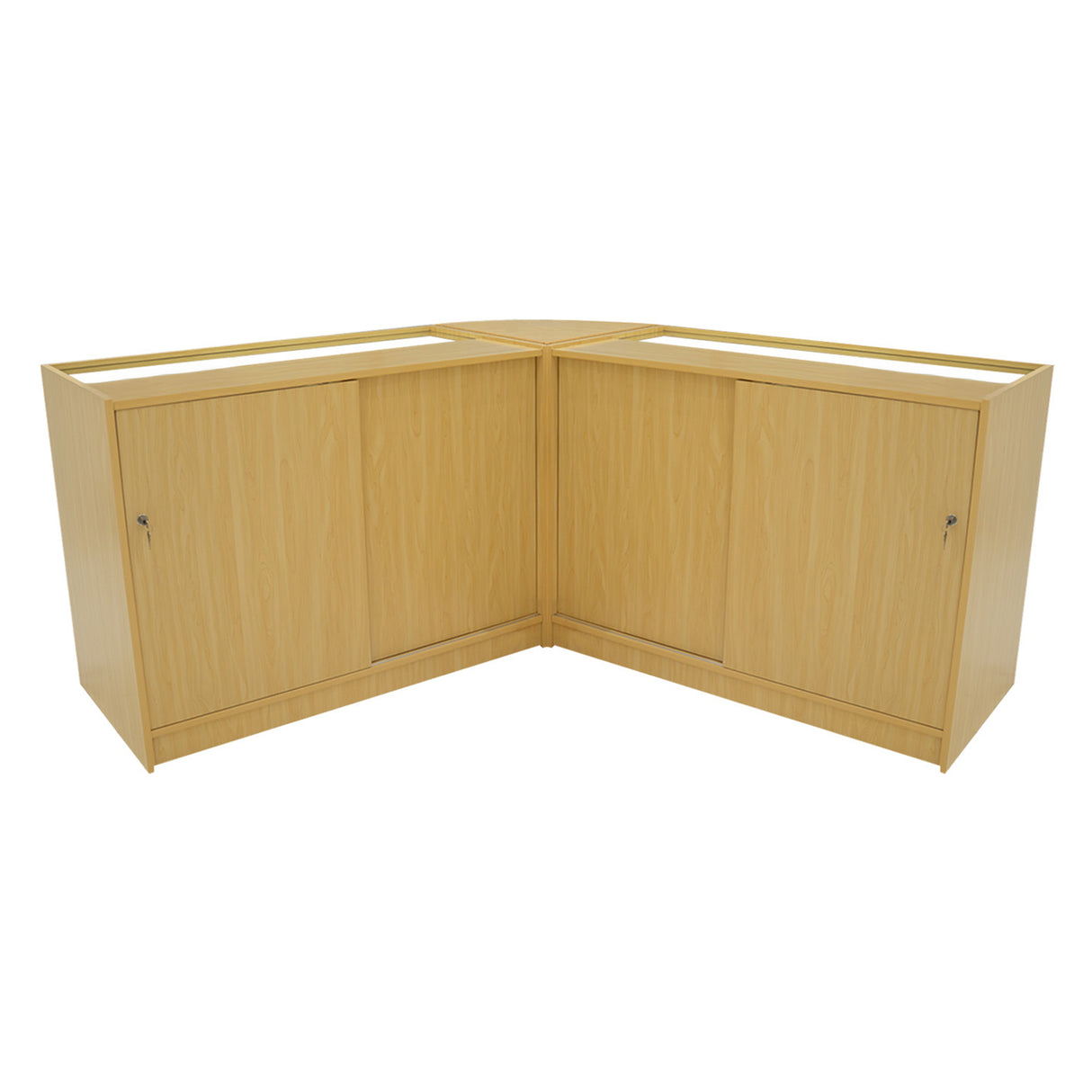 Conjunto de Balcões Comerciais com Luz LED "DEMETER" LM60 + K1200 + B1200 – cor Maple