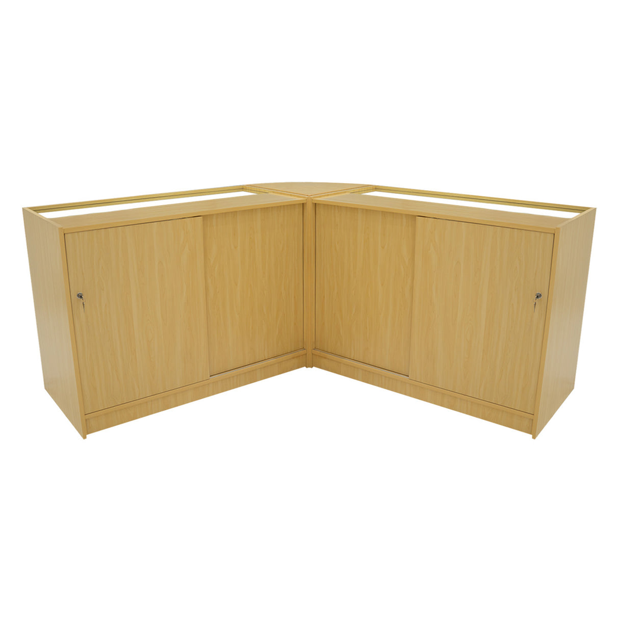 Conjunto de Balcões Comerciais com Luz LED "CALLIOPE" LM60 + K1200 + C1200 – cor Maple