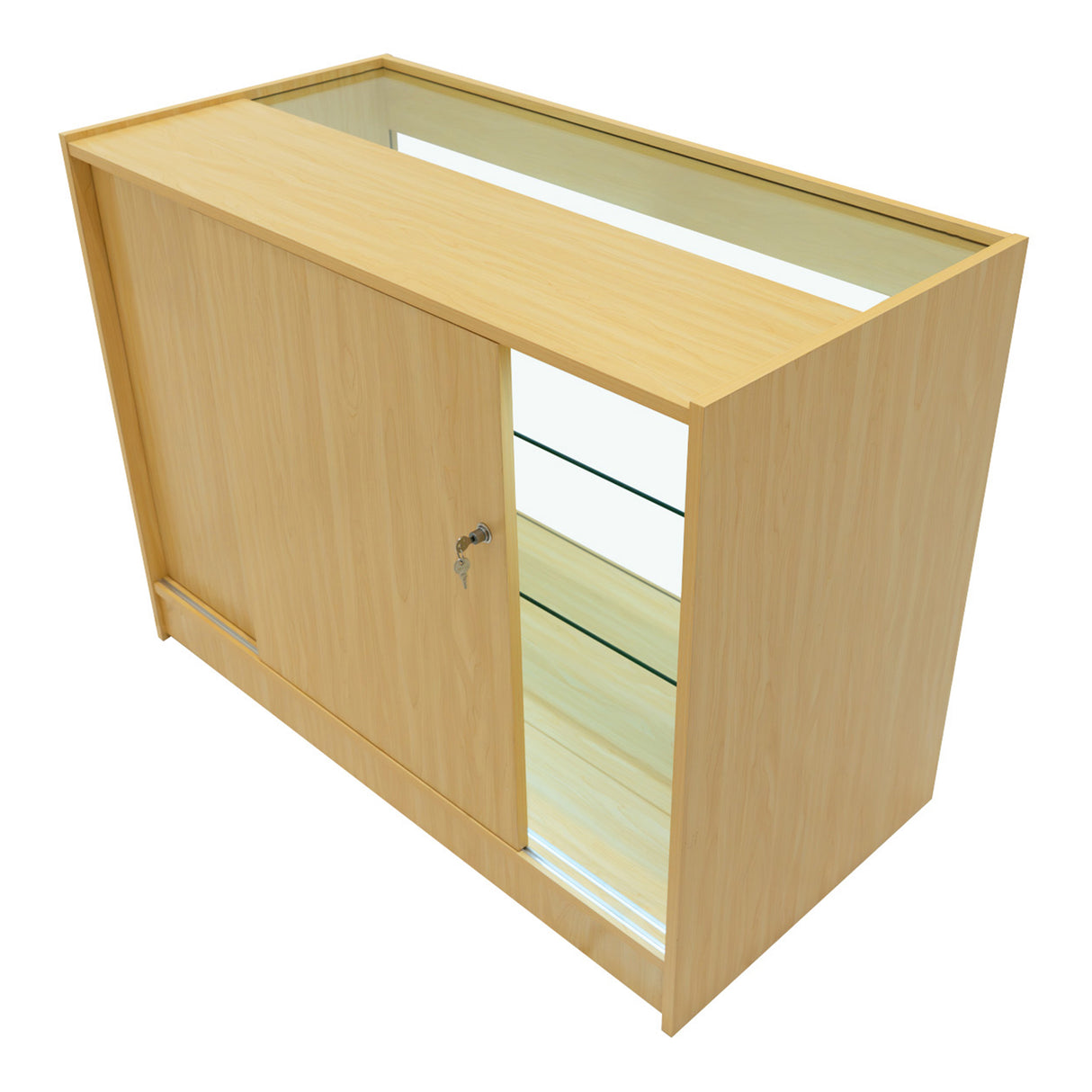 Conjunto de Balcões Comerciais com Luz LED "ASTRO" LM60 + 2xK1200 + TB60 – cor Maple