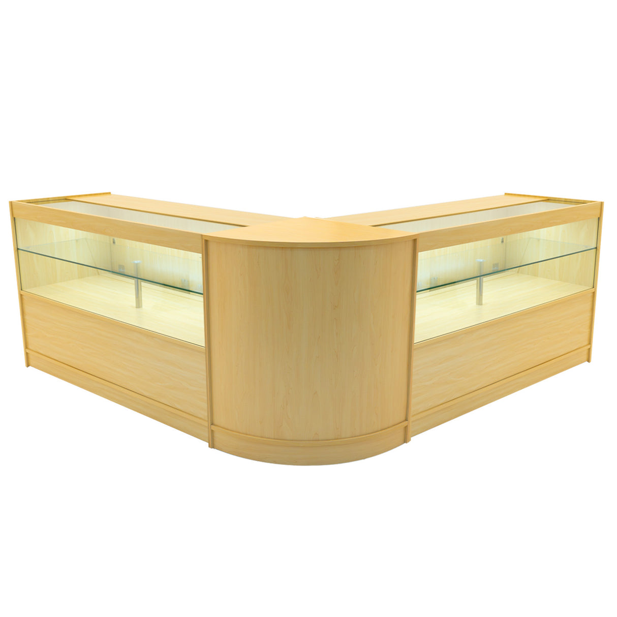 Conjunto de Balcões Comerciais com Luz LED "SELENE" CM60+ 2x C1500 – cor Maple