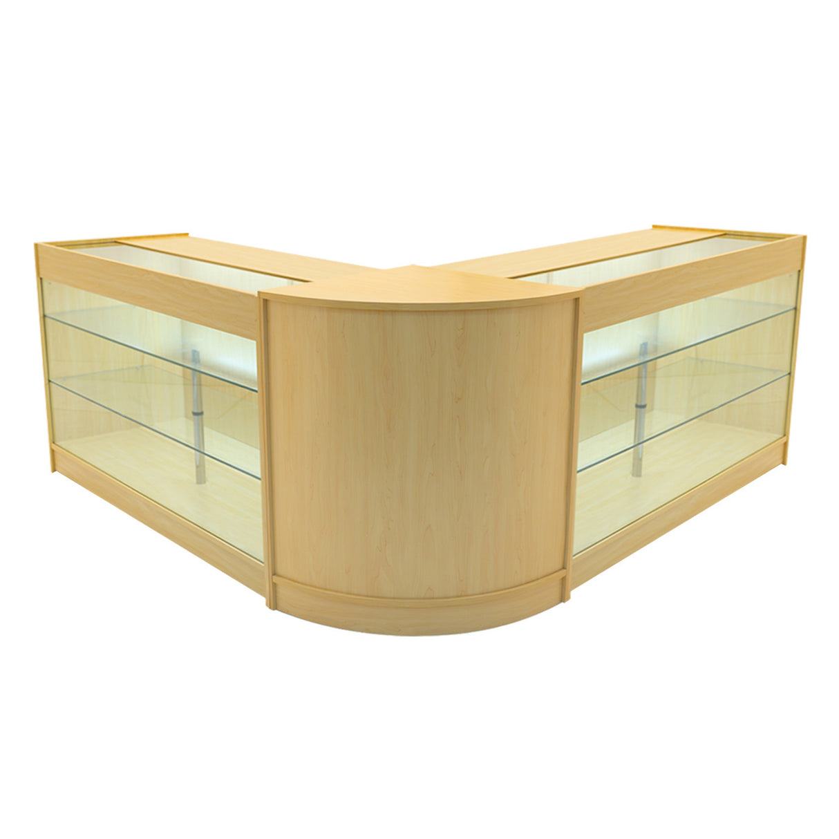 Conjunto de Balcões Comerciais com Luz LED "HELIOS" CM60+ 2x K1500 – cor Maple