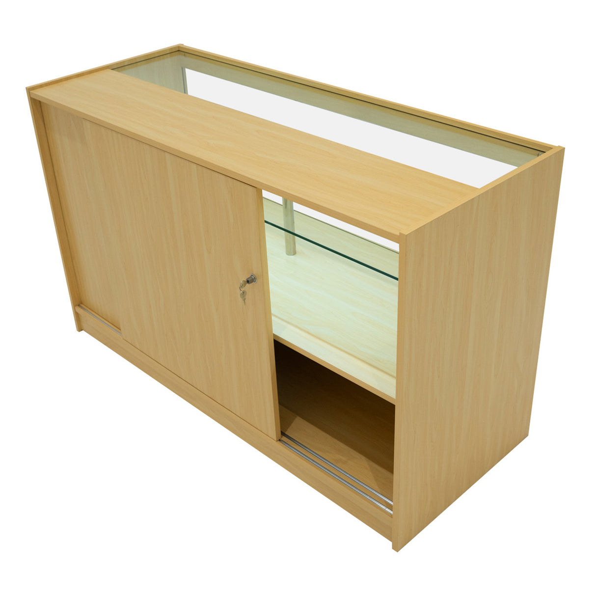 Conjunto de Balcões Comerciais com Luz LED "HERA" CM60 + K1500 + C1500 – cor Maple