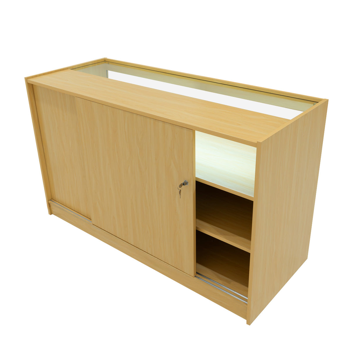 Conjunto de Balcões Comerciais com Luz LED "THESEUS" LM60+ 2x B1500 – cor Maple