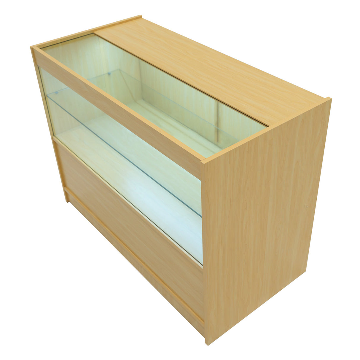 Conjunto de Balcões Comerciais com Luz LED "VEGA" CM60 + K1500 + C1500 + TB60 – cor Maple