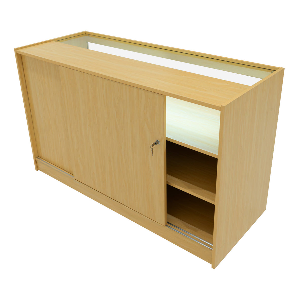 Conjunto de Balcões Comerciais com Luz LED "SAGITTARIUS " LM60 + 2xB1500 + TB60 – cor Maple