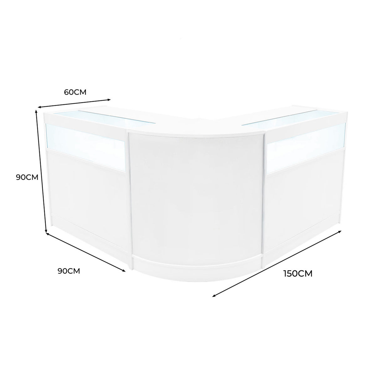 Conjunto de Balcões Comerciais com Luz LED "IRIS" CM60+ 2x B900 – cor Branco