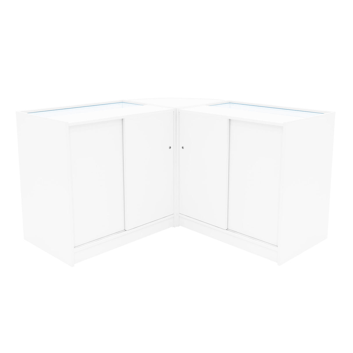 Conjunto de Balcões Comerciais com Luz LED "HERA" CM60 + K900 + C900 – cor Branco