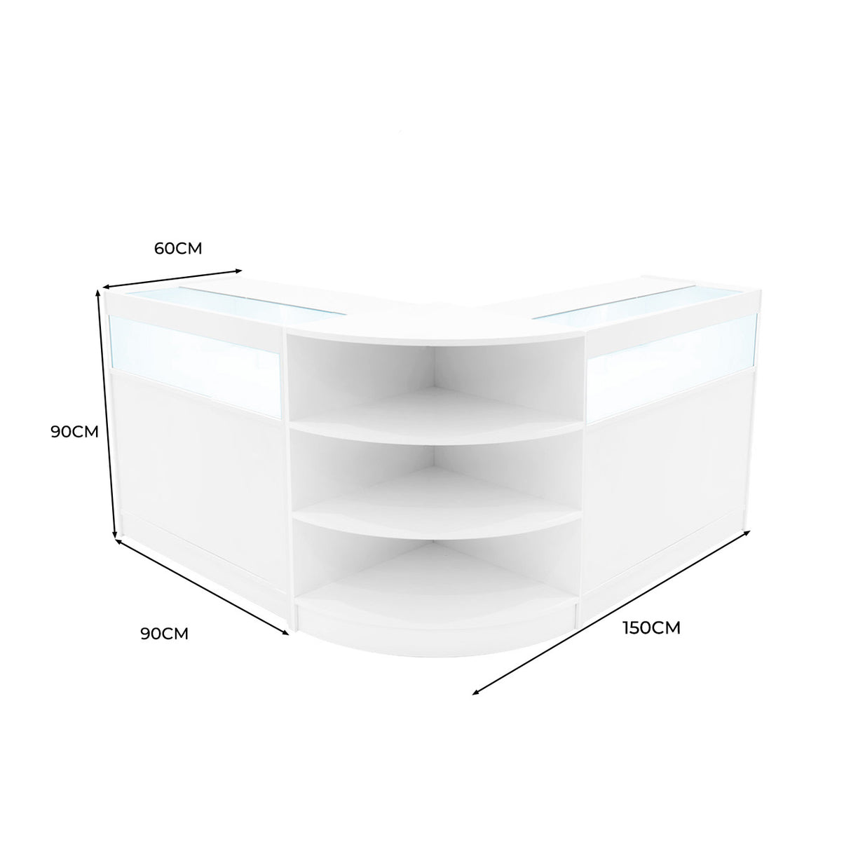 Conjunto de Balcões Comerciais com Luz LED "THESEUS" LM60+ 2x B900 – cor Branco