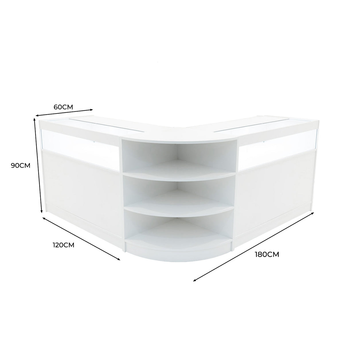 Conjunto de Balcões Comerciais com Luz LED "THESEUS" LM60+ 2x B1200 – cor Branco