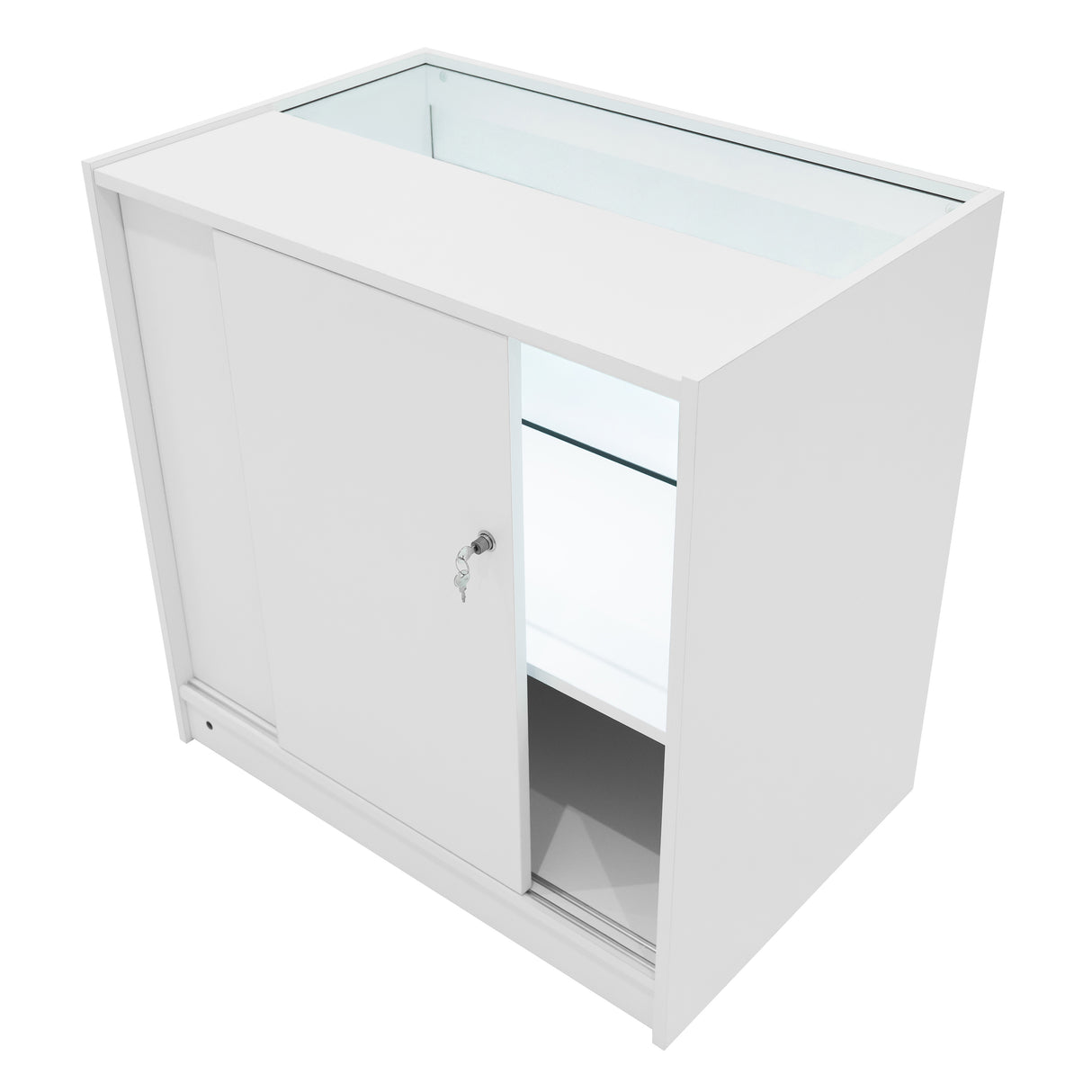 Conjunto de Balcões Comerciais com Luz LED "HARMONIA" LM60 + B900 + C900 – cor Branco