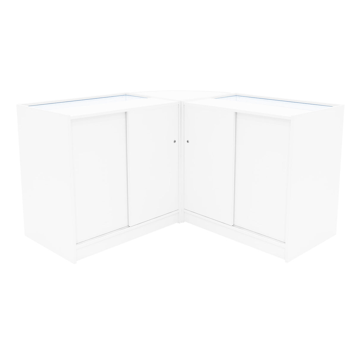 Conjunto de Balcões Comerciais com Luz LED "HARMONIA" LM60 + B900 + C900 – cor Branco