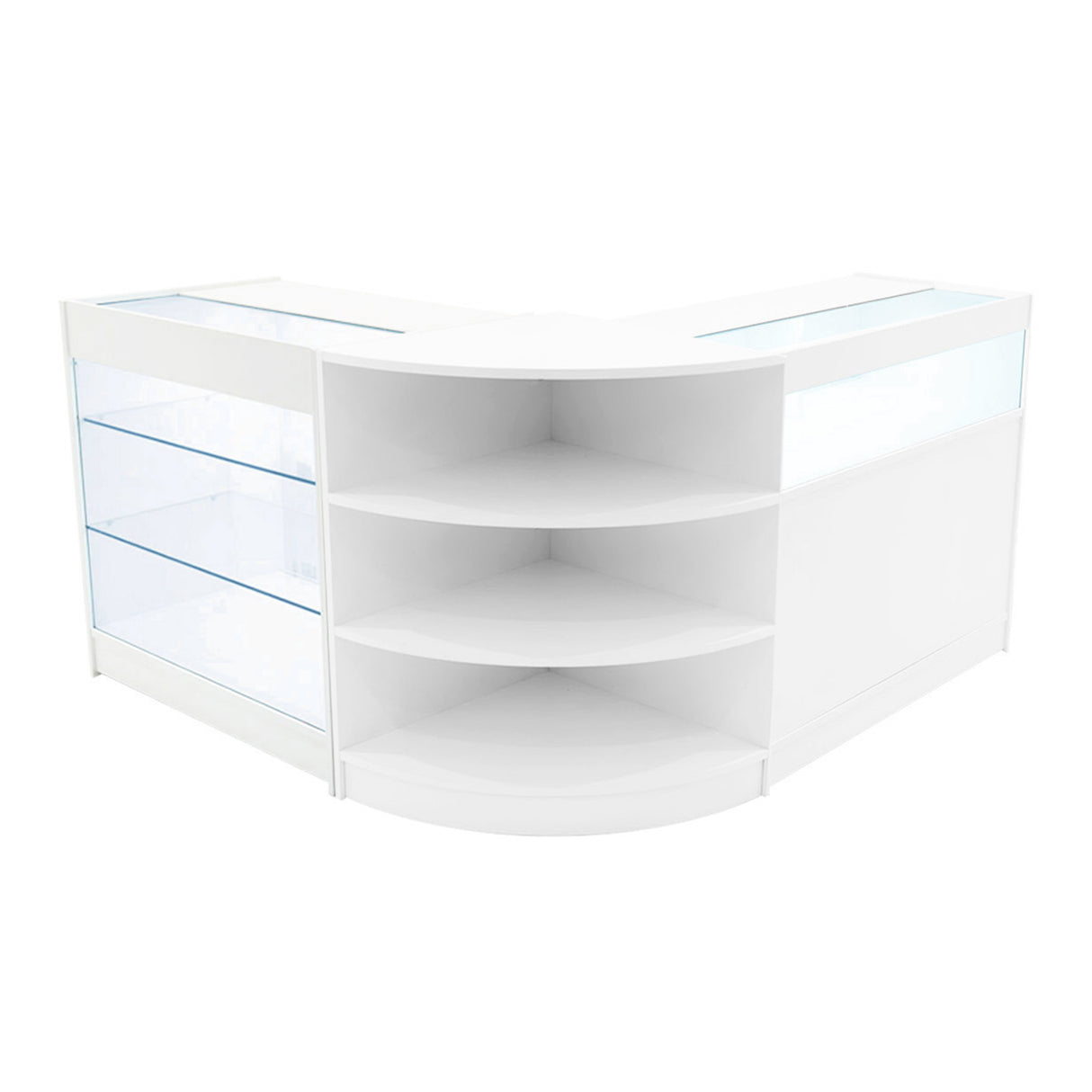 Conjunto de Balcões Comerciais com Luz LED "DEMETER" LM60 + K900 + B900 – cor Branco