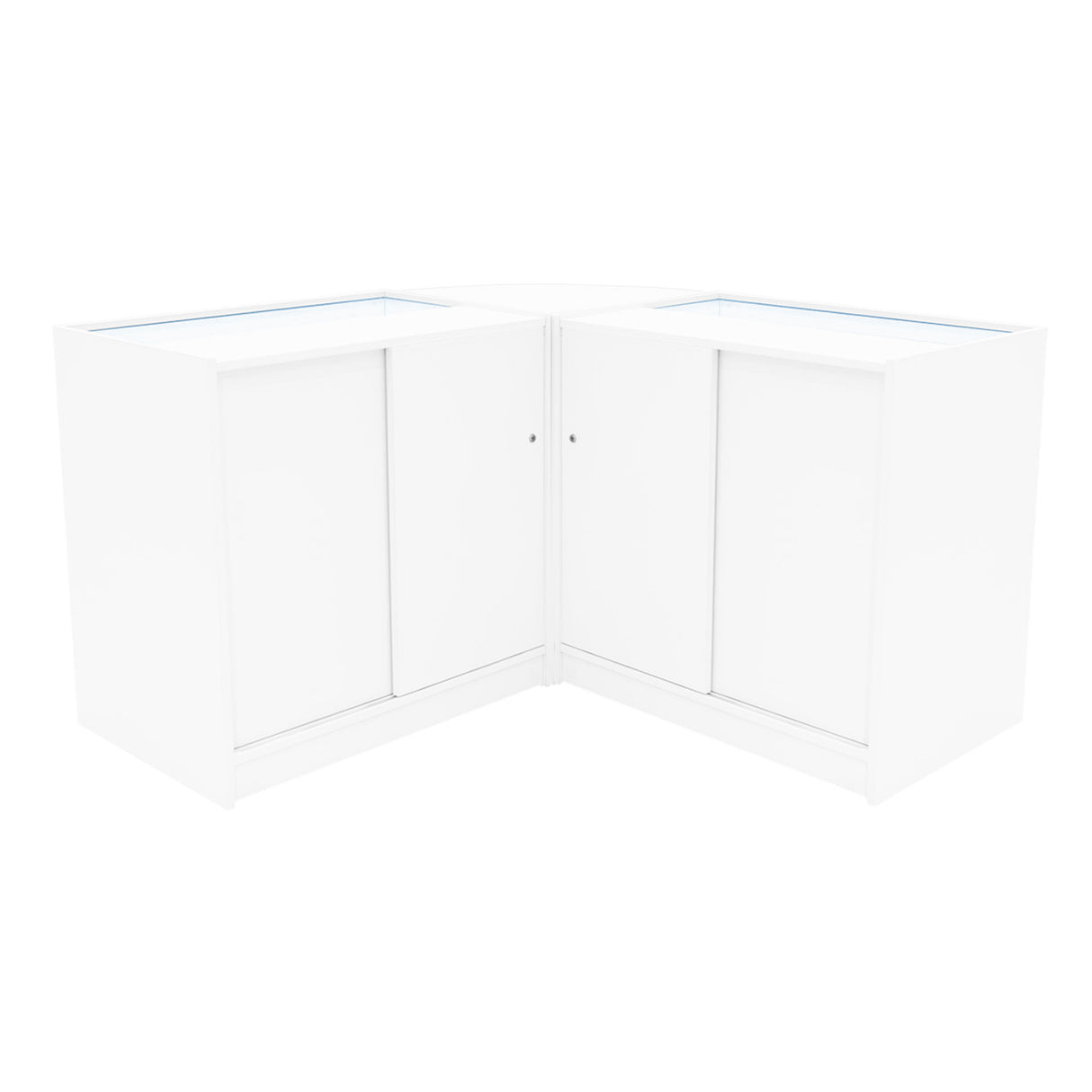 Conjunto de Balcões Comerciais com Luz LED "DEMETER" LM60 + K900 + B900 – cor Branco