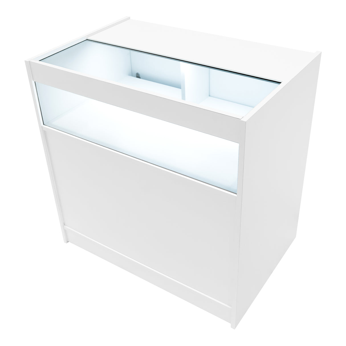Conjunto de Balcões Comerciais com Luz LED "POLARIS" CM60 + B900 + K900 + TB60 – cor Branco