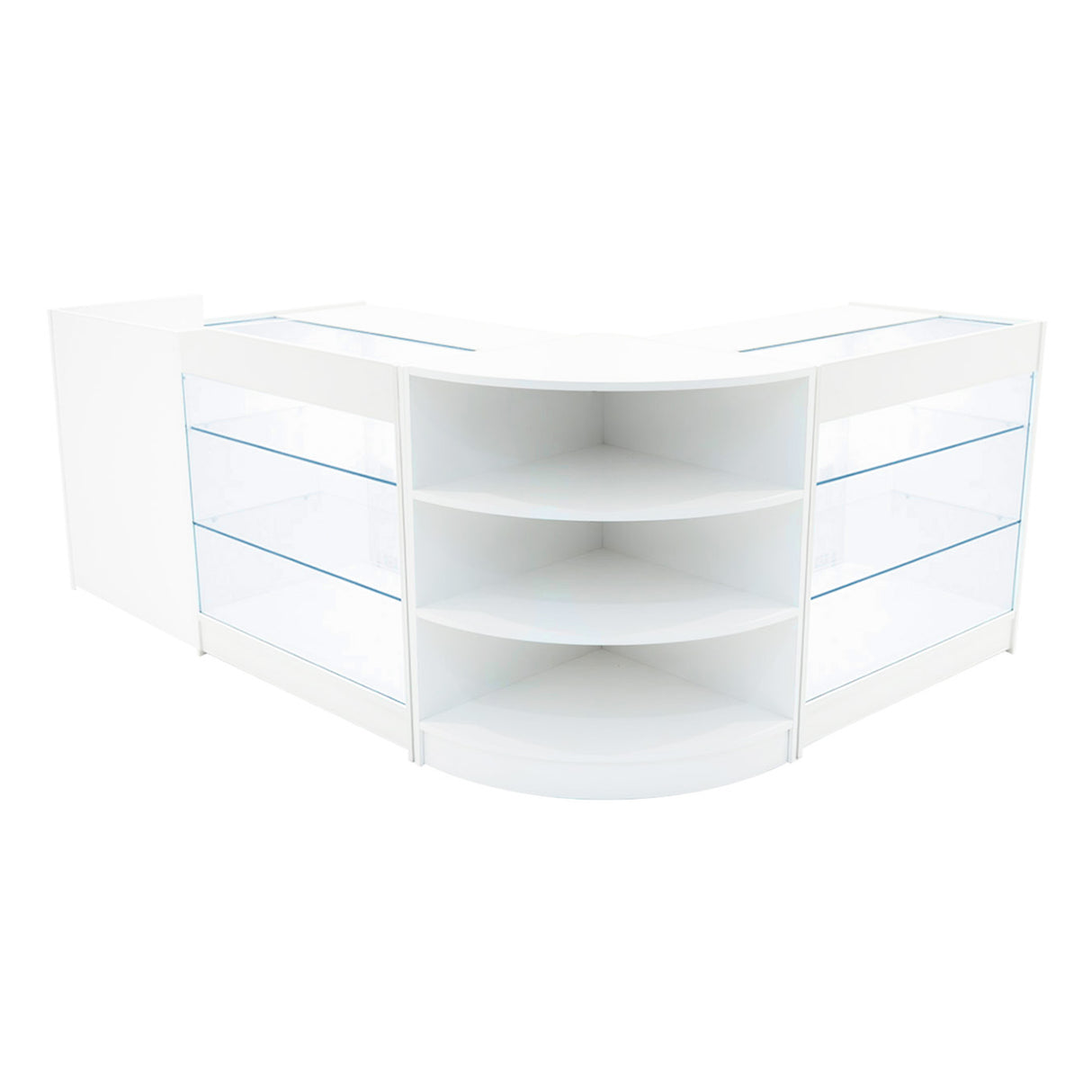 Conjunto de Balcões Comerciais com Luz LED "ASTRO" LM60 + 2xK900 + TB60 – cor Branco