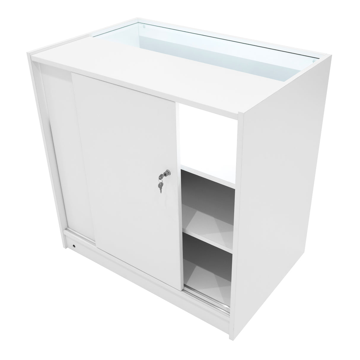 Conjunto de Balcões Comerciais com Luz LED "HYPERION" LM60 + B900 + K900 + TB60 – cor Branco