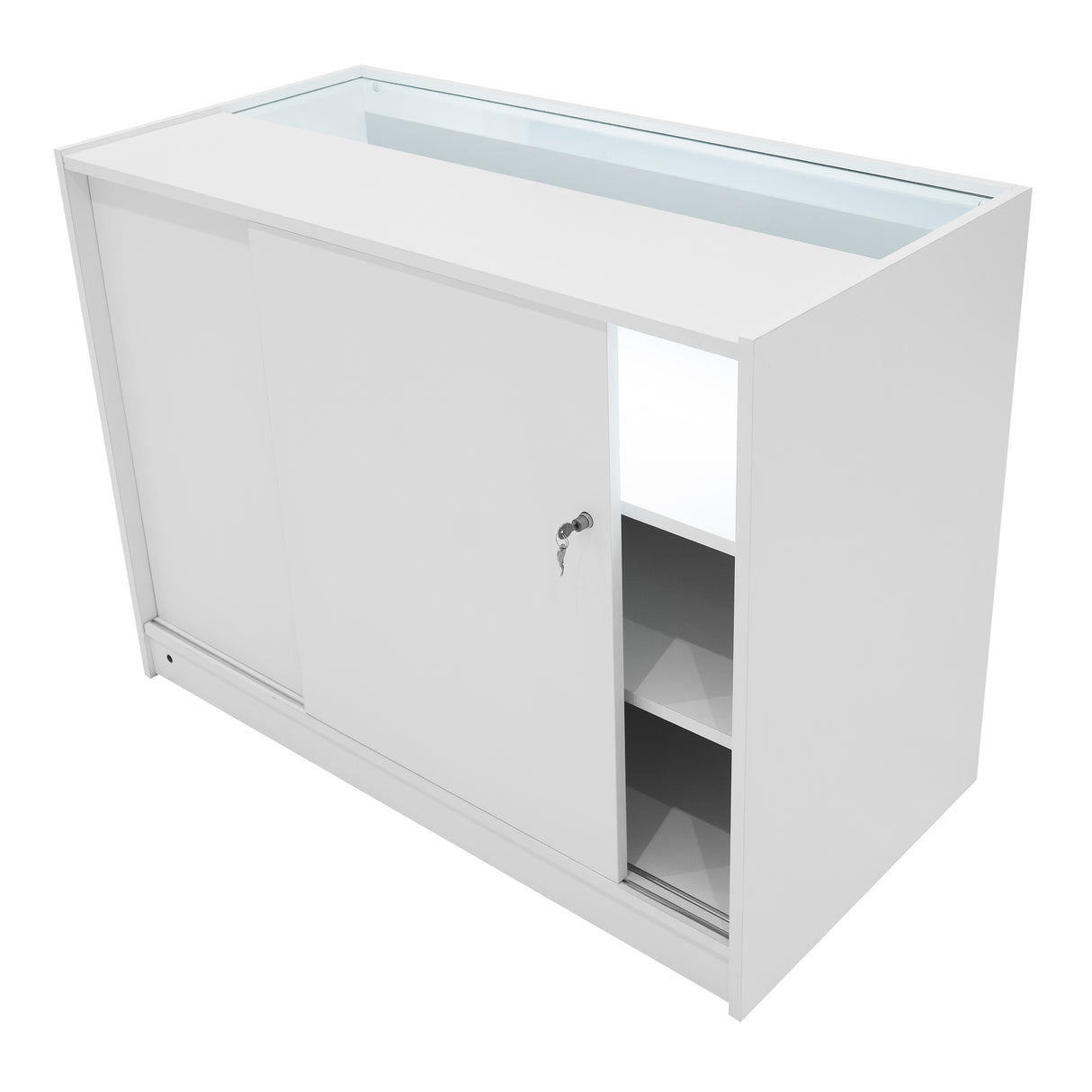 Conjunto de Balcões Comerciais com Luz LED "IRIS" CM60+ 2x B1200 – cor Branco