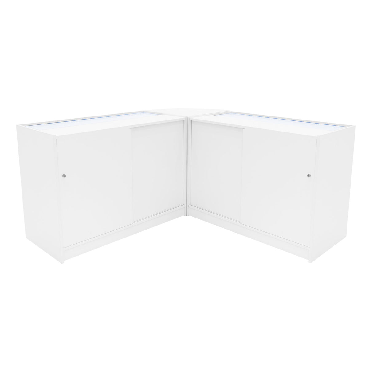 Conjunto de Balcões Comerciais com Luz LED "IRIS" CM60+ 2x B1200 – cor Branco
