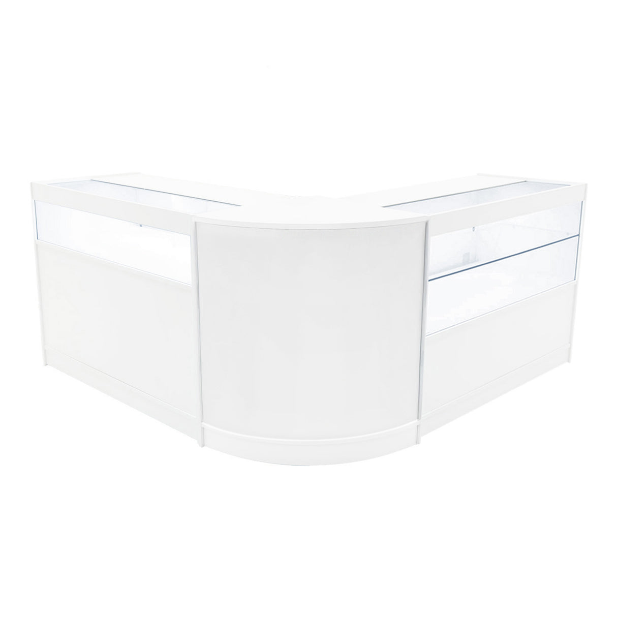 Conjunto de Balcões Comerciais com Luz LED "ADONIS" CM60 + B1200 + C1200 – cor Branco