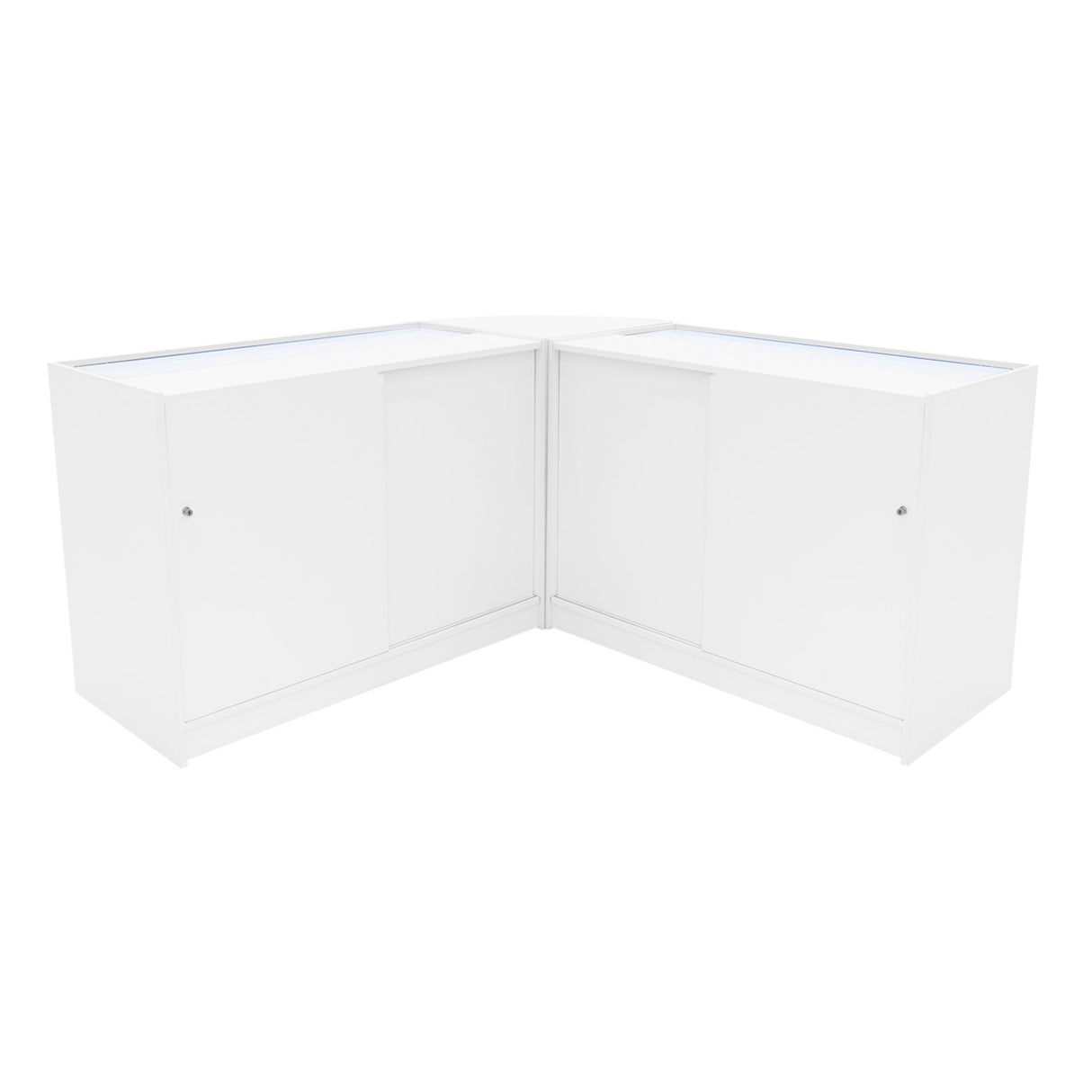 Conjunto de Balcões Comerciais com Luz LED "HARMONIA" LM60 + B1200 + C1200 – cor Branco