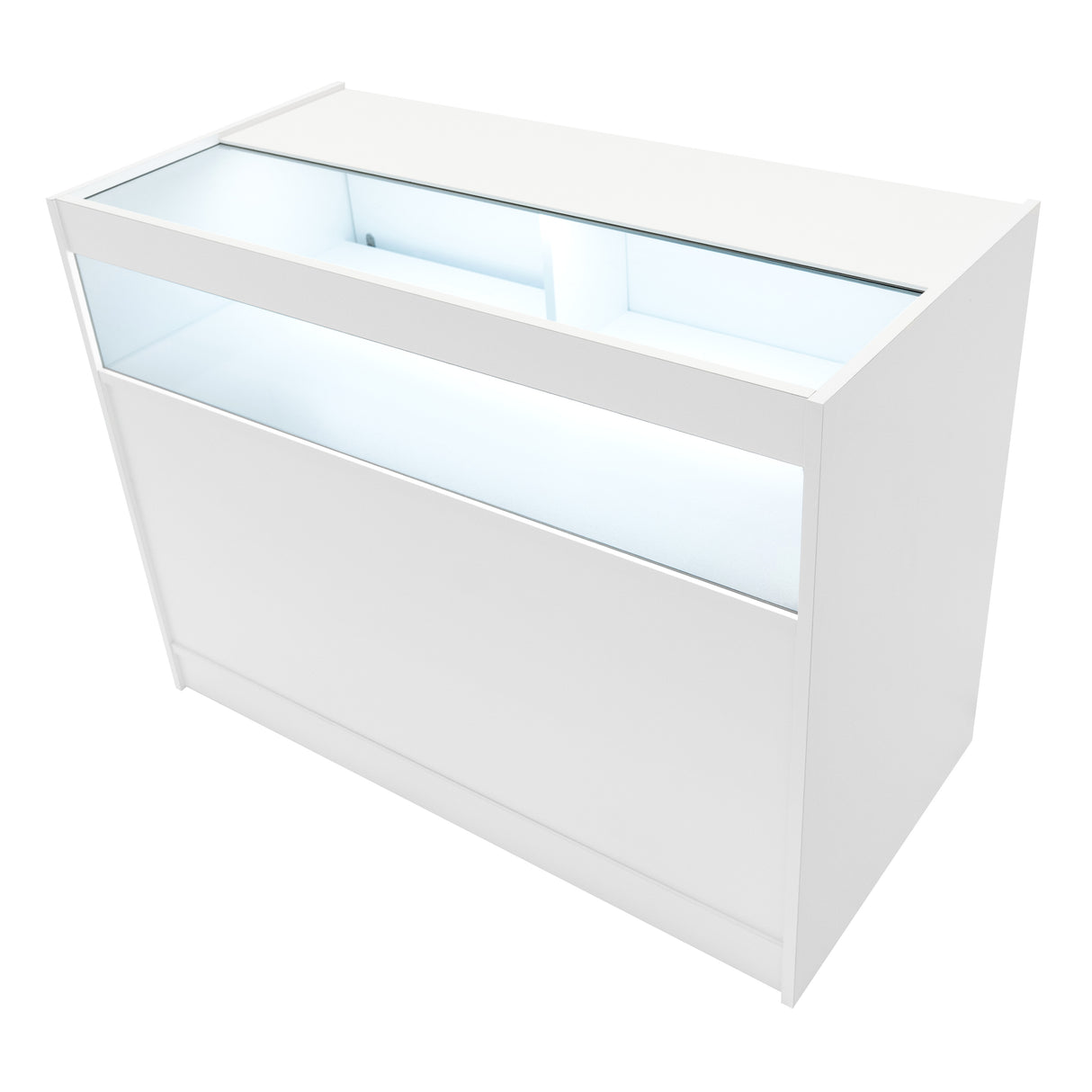 Conjunto de Balcões Comerciais com Luz LED "HARMONIA" LM60 + B1200 + C1200 – cor Branco