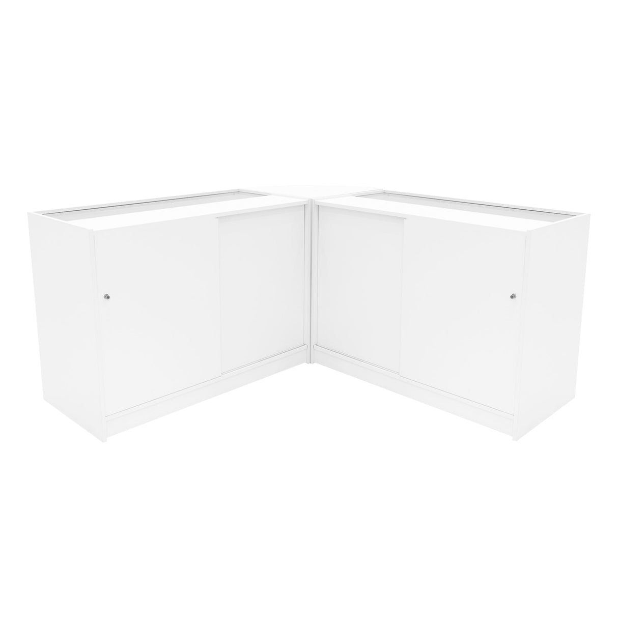 Conjunto de Balcões Comerciais com Luz LED "CALLIOPE" LM60 + K1200 + C1200 – cor Branco