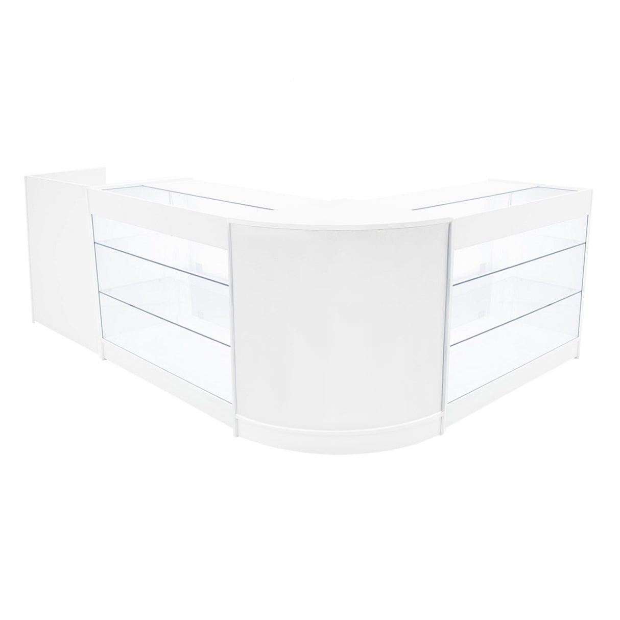 Conjunto de Balcões Comerciais com Luz LED "ARIES" CM60 + 2xK1200 + TB60 – cor Branco