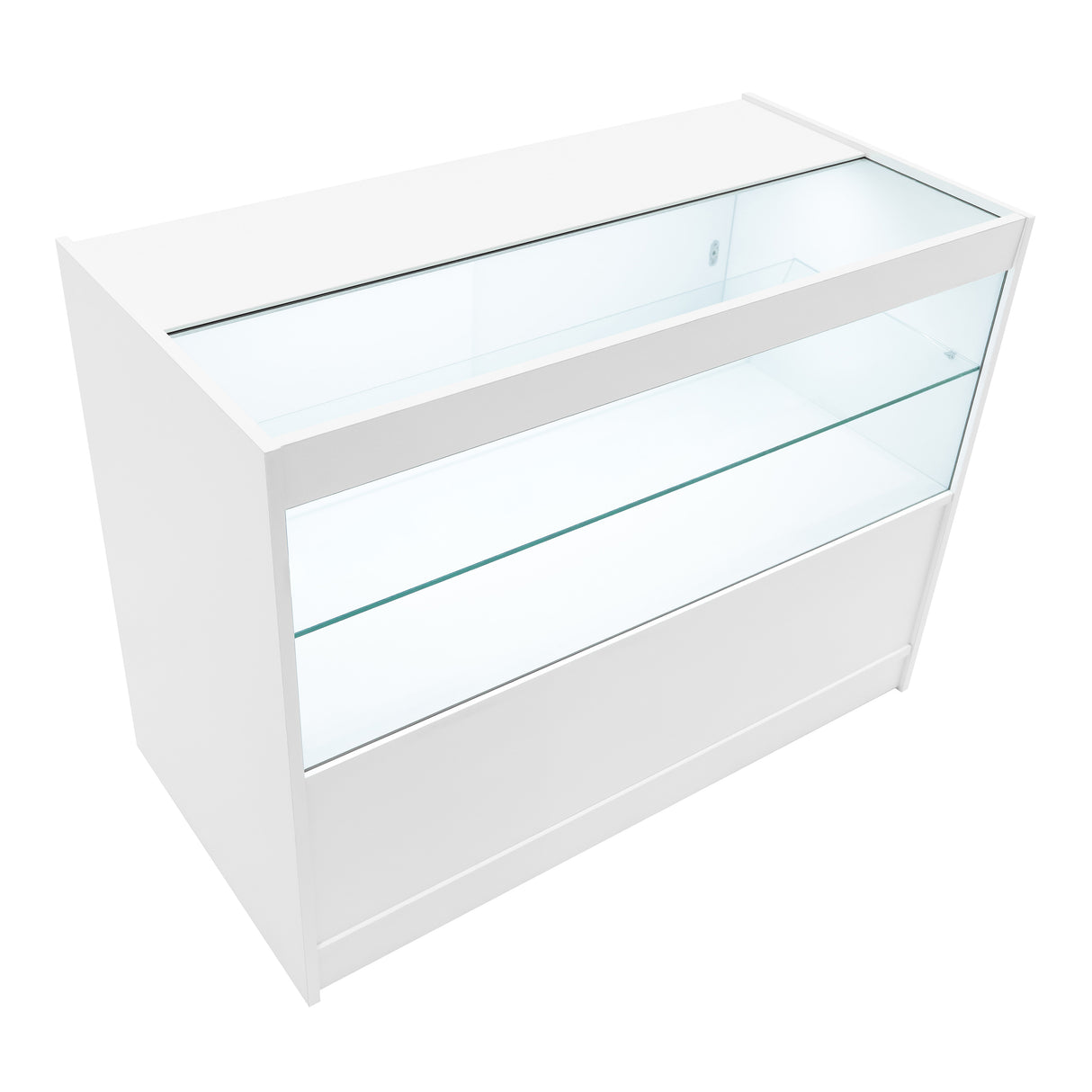 Conjunto de Balcões Comerciais com Luz LED "VEGA" CM60 + K1200 + C1200 + TB60 – cor Branco