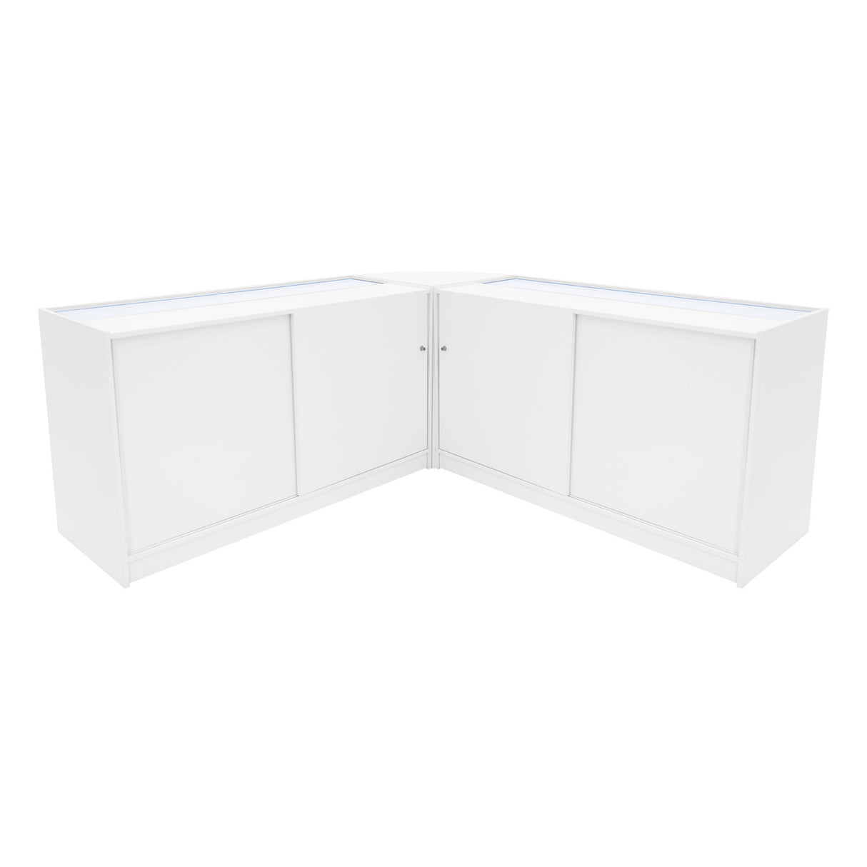 Conjunto de Balcões Comerciais com Luz LED "IRIS" CM60+ 2x B1500 – cor Branco