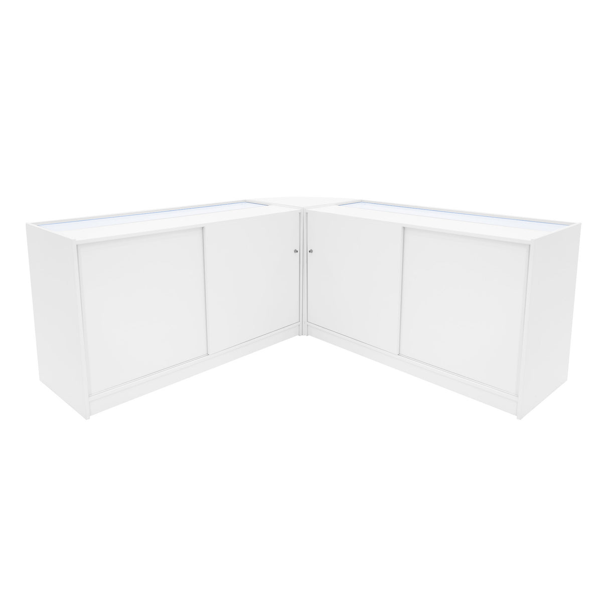 Conjunto de Balcões Comerciais com Luz LED "ADONIS" CM60 + B1500 + C1500 – cor Branco
