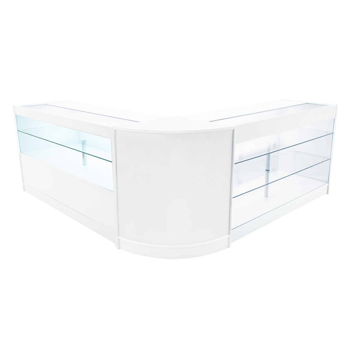 Conjunto de Balcões Comerciais com Luz LED "HERA" CM60 + K1500 + C1500 – cor Branco