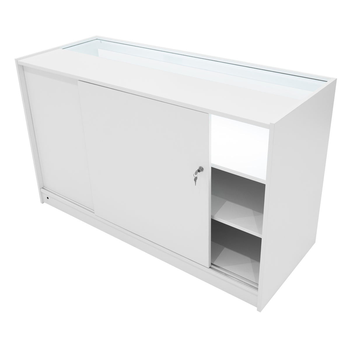 Conjunto de Balcões Comerciais com Luz LED "HERA" CM60 + K1500 + C1500 – cor Branco