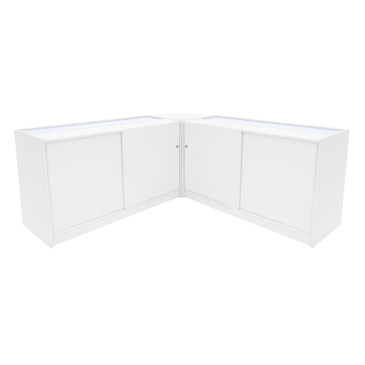 Conjunto de Balcões Comerciais com Luz LED "HERA" CM60 + K1500 + C1500 – cor Branco