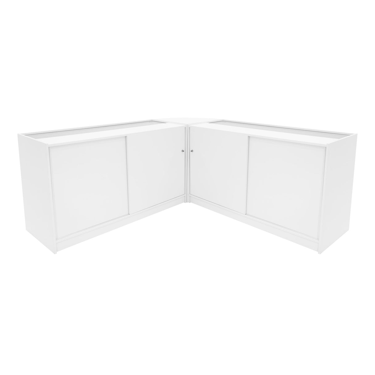 Conjunto de Balcões Comerciais com Luz LED "HARMONIA" LM60 + B1500 + C1500 – cor Branco