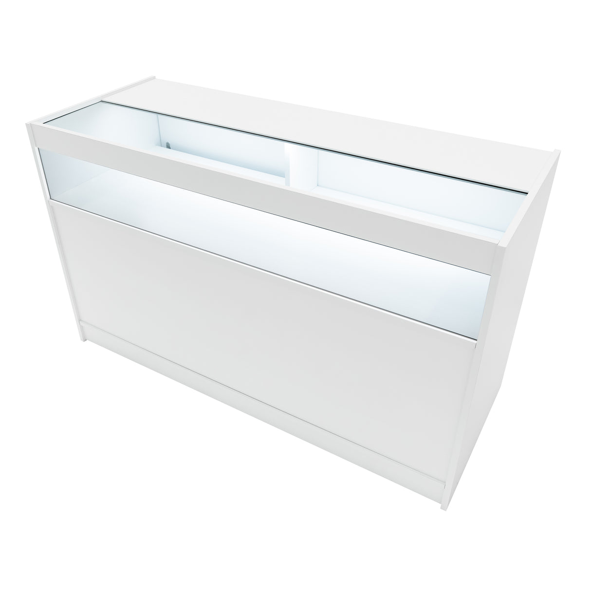 Conjunto de Balcões Comerciais com Luz LED "DEMETER" LM60 + K1500 + B1500 – cor Branco