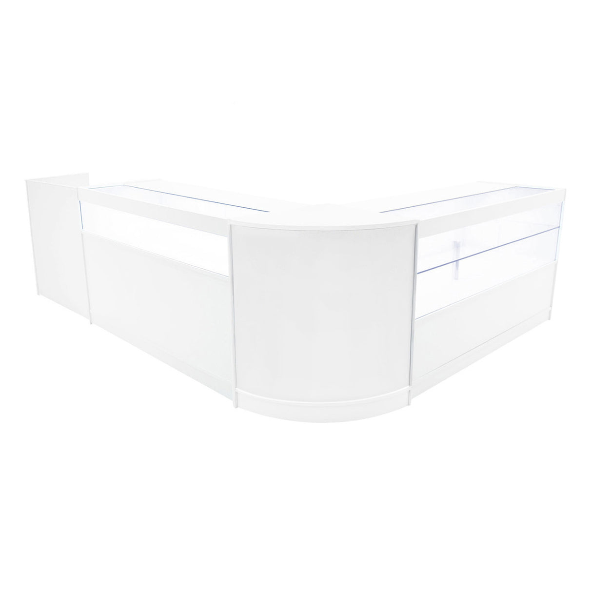 Conjunto de Balcões Comerciais com Luz LED "GRAVITY" CM60 + B1500 + C1500 + TB60 – Branco