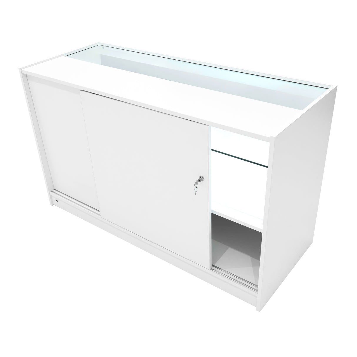 Conjunto de Balcões Comerciais com Luz LED "ECLIPSE" LM60 + 2xC1500 + TB60 – cor Branco