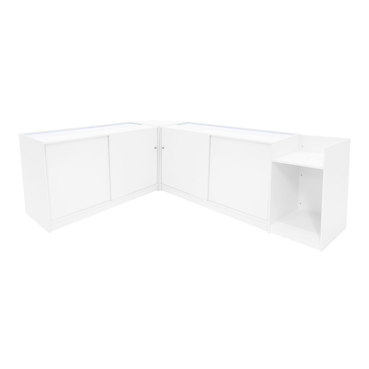 Conjunto de Balcões Comerciais com Luz LED "ASTRO" LM60 + 2xK1500 + TB60 – cor Branco