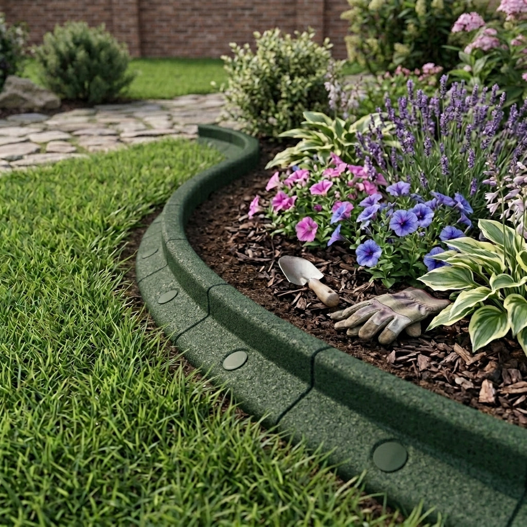 Borda Flexível para Jardim 6 x 1.2 m com Martelo de Borracha – Verde